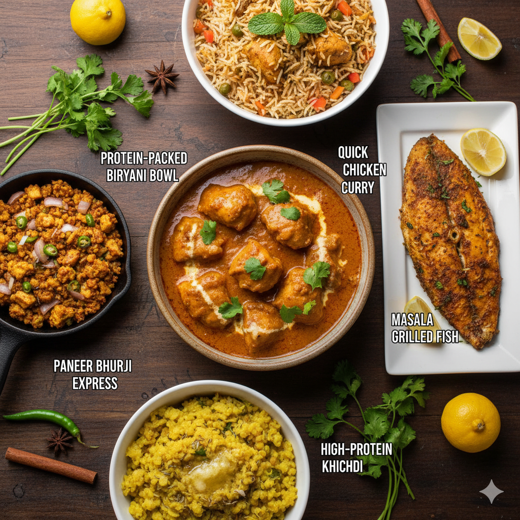 15 MINUTE INDIAN HIGH-PROTEIN MEALS