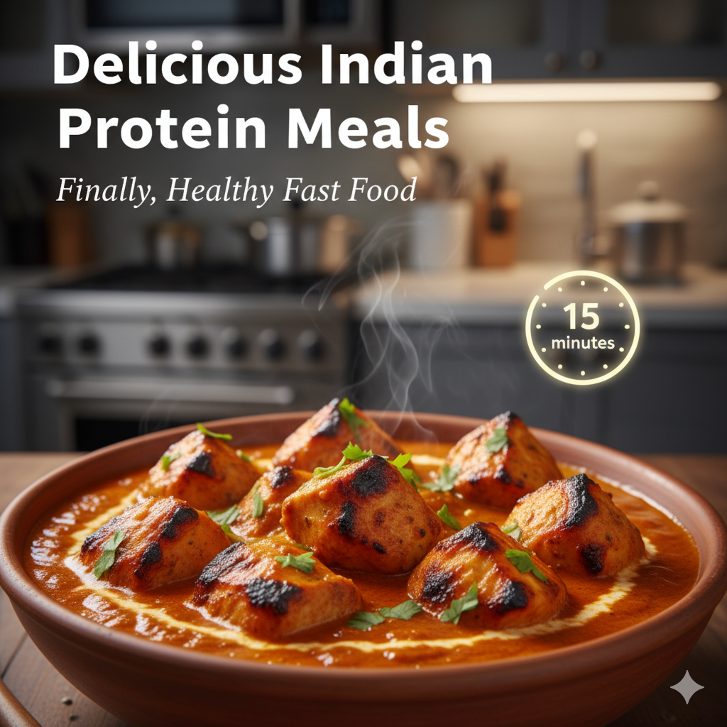 Delicious Indian protein meal in a bowl with text about healthy fast food preparation time.high protein Indian recipes, quick Indian meals, 15 minute Indian recipes, Indian protein meals, Indian muscle gain recipeshigh protein Indian food, Indian meal prep recipes, Indian recipes for gym diet, protein rich Indian dinner, easy Indian protein meals.high protein Indian recipes, quick Indian meals, 15 minute Indian recipes, Indian protein meals, Indian muscle gain recipeshigh protein Indian food, Indian meal 