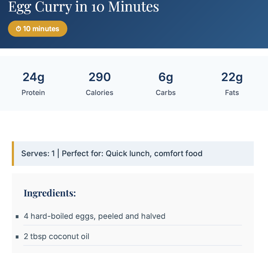 15 MINUTE INDIAN HIGH-PROTEIN MEALS